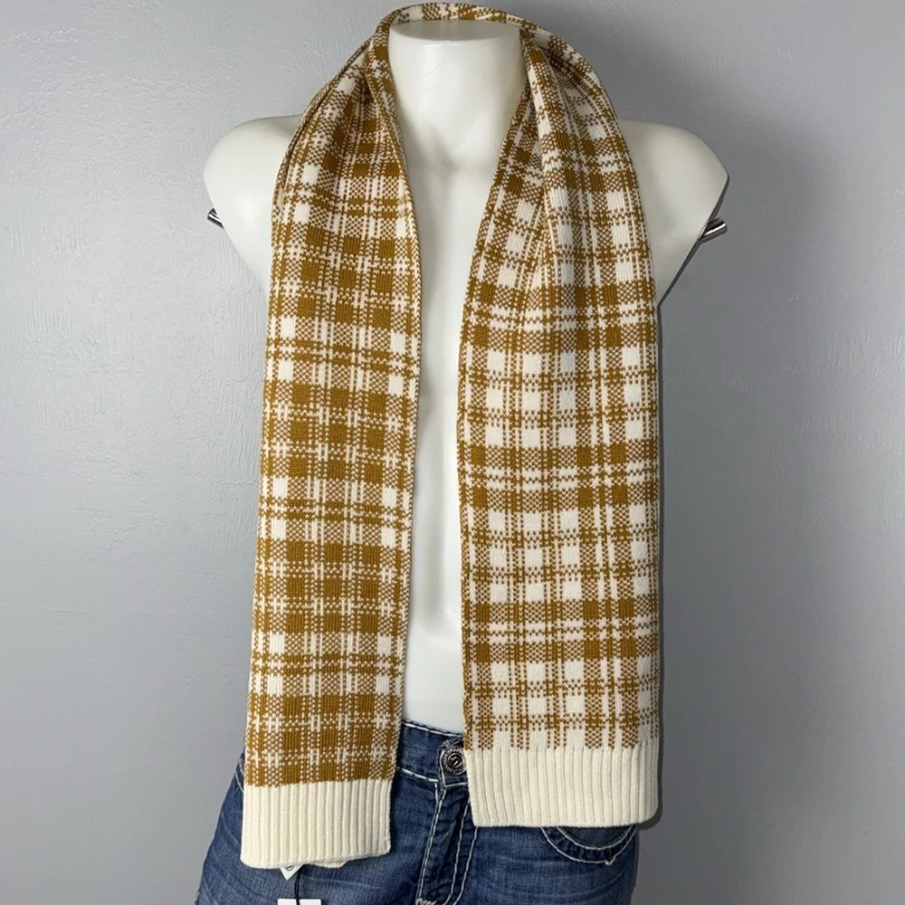 NWT Timberland Warm Winter Scarf‎ Cream and Golden Brown
